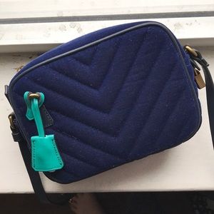 NWOT J.Crew royal blue crushed velvet cross body